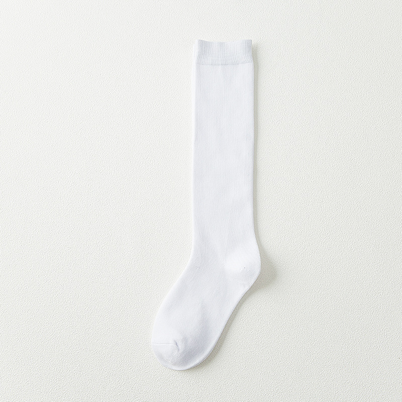 Japanese Cotton Calf Socks Student Basic Color Tube Socks Knee High Socks